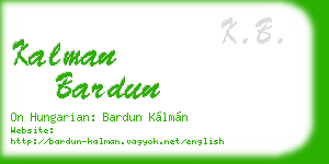 kalman bardun business card