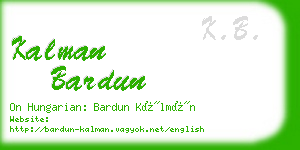 kalman bardun business card